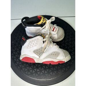 Nike Air Jordan 6 Hare Toddler Size 7C  TD 384667-062 white red gray boys kids